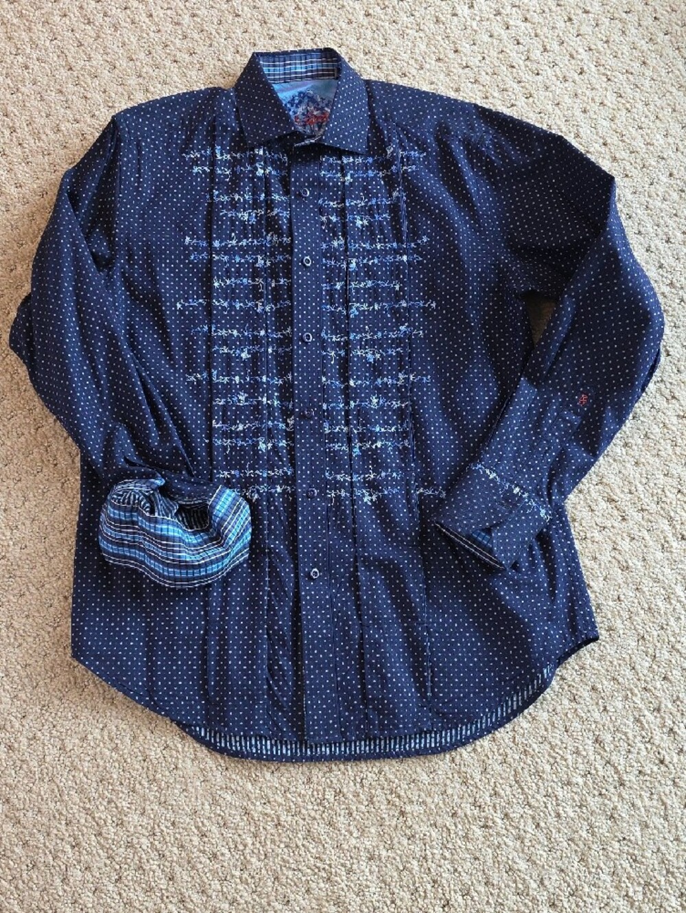 Vintage Robert Graham Navy "Fair Banks" L/S Dress Shirt